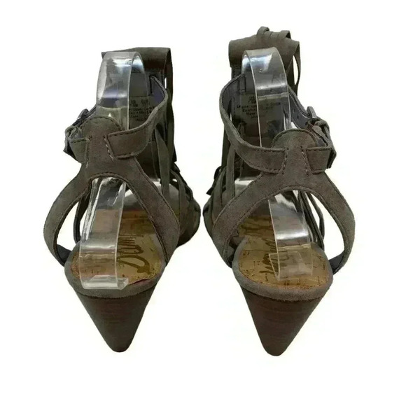 Sam Edelman Size 7.5 Suede Leather Fringe Bohemian Strappy Wedge Sandal Shoes - Picture 6 of 7